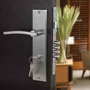 Voltizi Ivy 10 inch Stainless Steel Matt Finish Cylindrical Plate Mortise Door Lock Set with 3 Keys