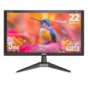 Foxin Crystal 22 inch 1920x1080p FHD Black Flat LED Monitor with True Pixel, Anti Glare, HDMI & VGA Ports
