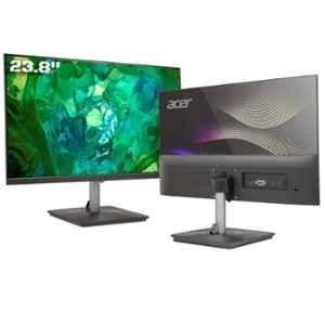 Acer RS242Y 23 inch Full HD IPS Ultra-Thin Backlit Metal Frame LED Monitor with Color Patterned Back Mood Light, Speakers & Dual Glass Design