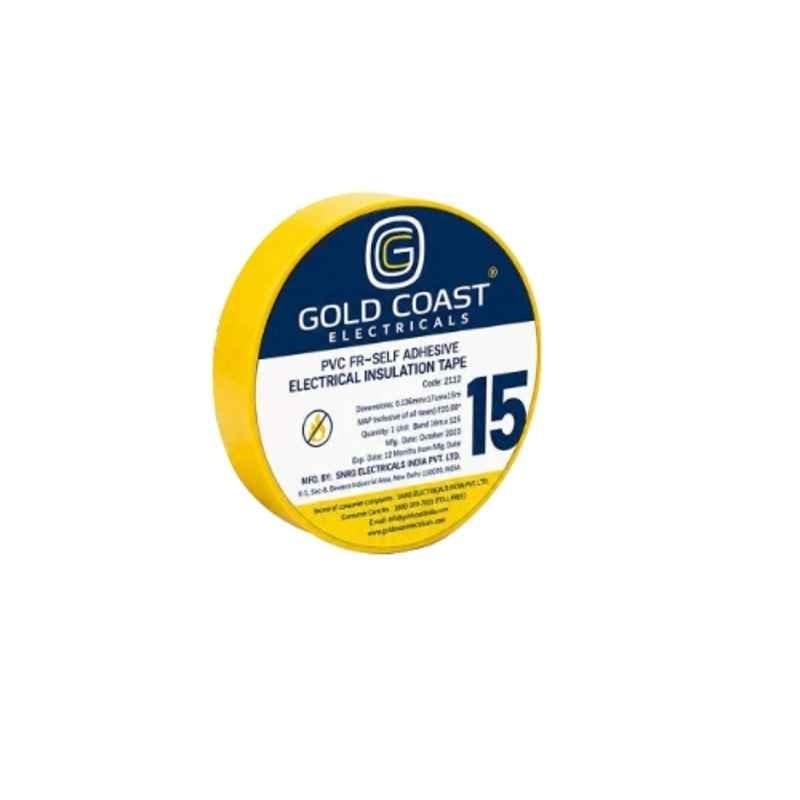 Gold Coast 15m Yellow PVC Electrical Tape, 2192-YL
