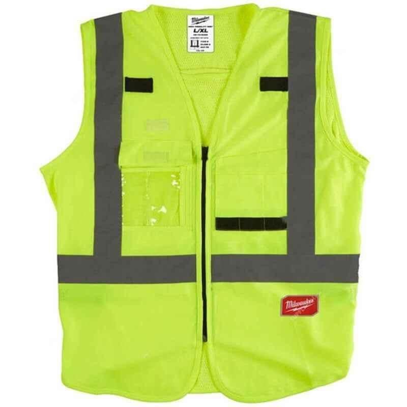 Milwaukee 4932471890 Yellow High-Visibility Safety Vest, Size: L/XL