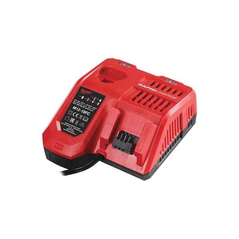 Milwaukee 18V Red & Black Multi Voltage Rapid Battery Charger, M12-18FC