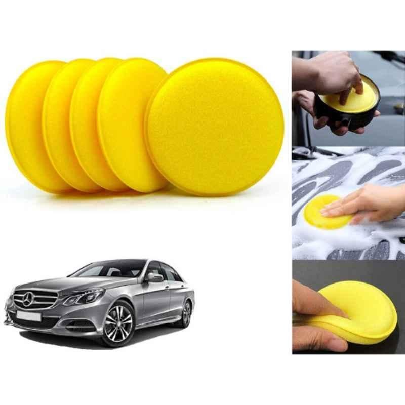 Auto Pearl Polyurethane Beige Washing & Waxing Polish Foam Sponge for E220 (Pack of 5)