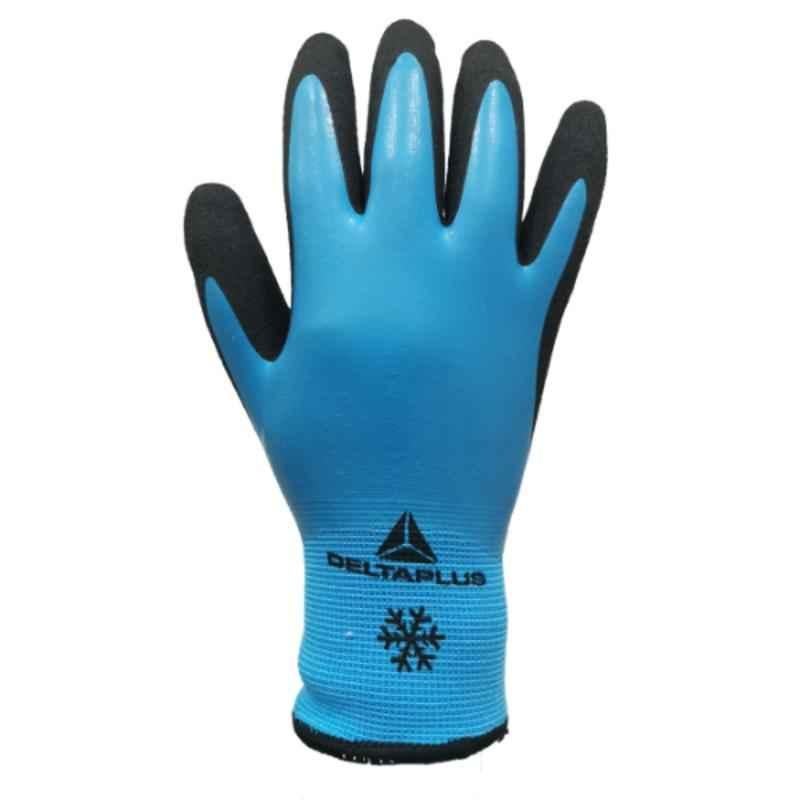 Deltaplus Thrym V V736 Polyamide & Acrylic Latex Coated Black & Blue Safety Gloves, Size: 11