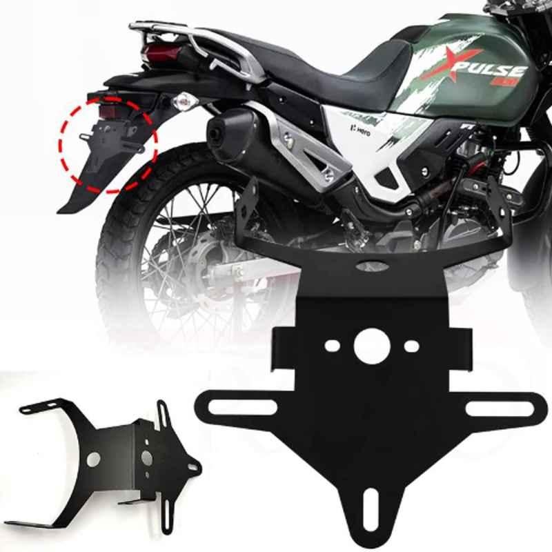 Auto Pearl 20x30cm Stainless Steel Black Bike Number Plate for Hero X Pulse