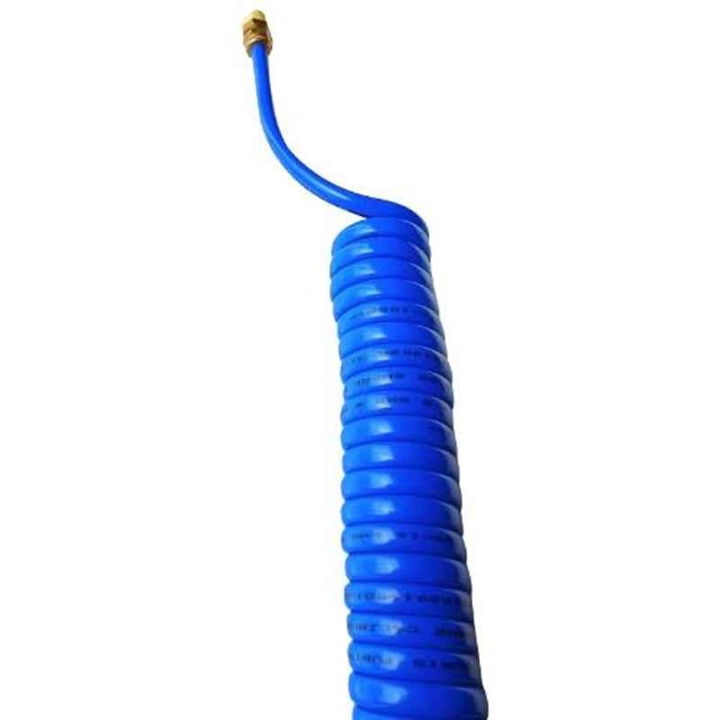 Proline 8mm 5m Blue Recoil Hose with 1/4 inch Brass Male Connector, RCH05U0804