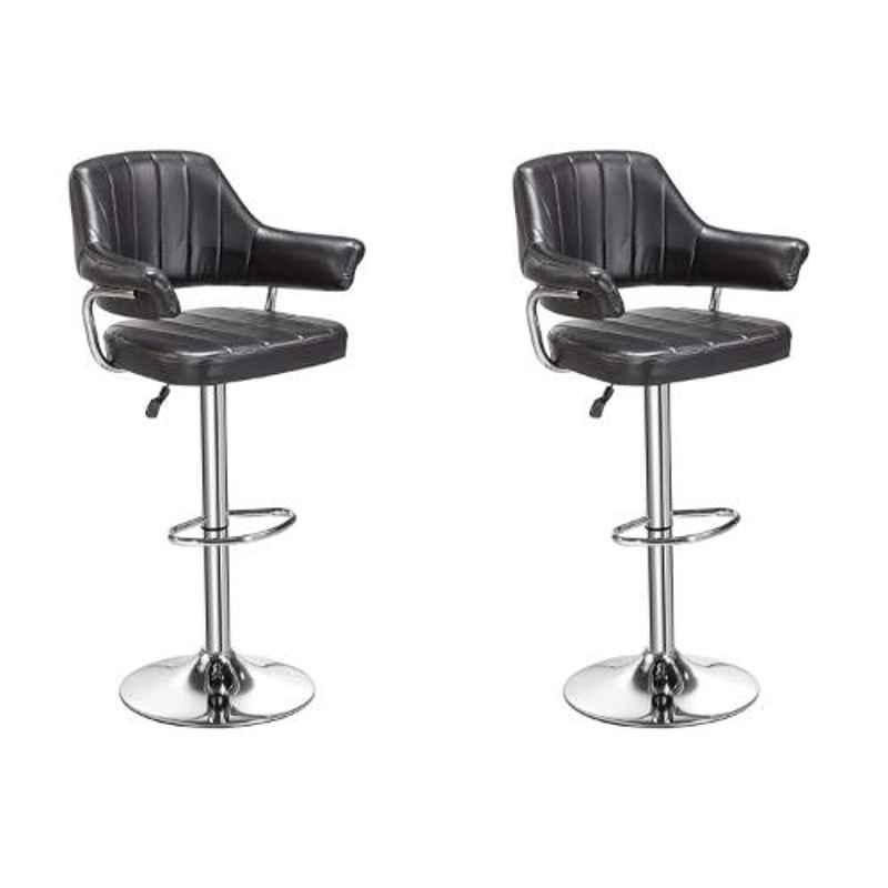 Buy Da Urban Gintex Black Fabric & Foam Bar Stool With Low Back (Pack Of 2)  Online At Best Price On Moglix
