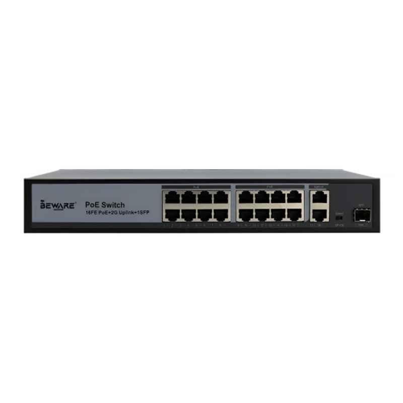 Beware 16 Port PoE Switch Full Gigabit | Professional Gigabit PoE Network Switch with SFP for CCTV Surveillance