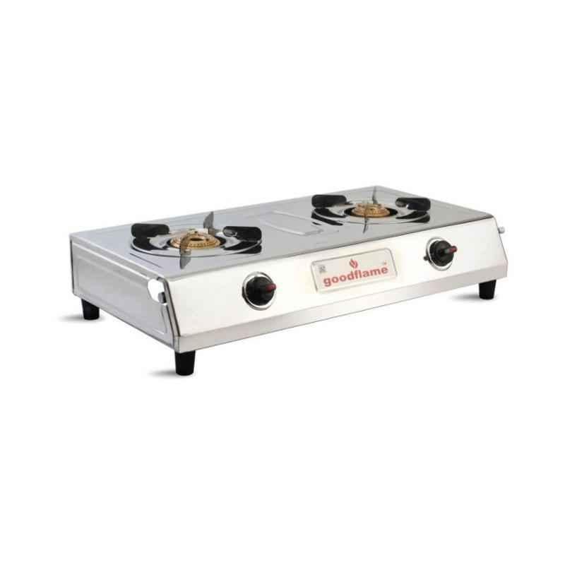 Good Flame VS2 2 Burner Stainless Steel Gas Stove with Brass Burner
