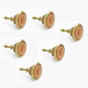 Mix & Match Duo 40mm Brass Gold & Pastel Handcrafted Cabinet Knobs for Wardrobe, Drawer & Cupboard (Pack of 6)