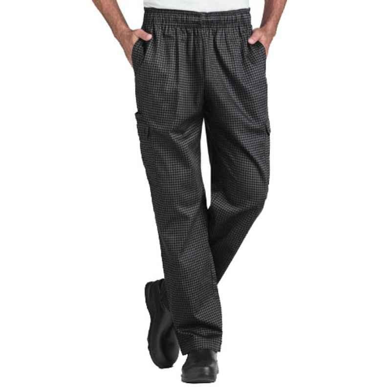Superb Uniforms Polyester & Cotton Grey Houndstooth Chef Uniform Pant, SUW/BGyHonTh/CP021, Size: 34 inch