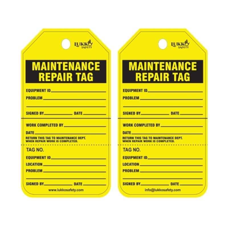 Lukko Safety Maintenance Repair Tag with Serial Number Option, LS-T59