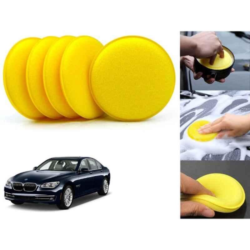 Auto Pearl Polyurethane Beige Washing & Waxing Polish Foam Sponge for 7Series (Pack of 5)