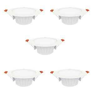 Fybros Silvio Plus 9W Aluminium White Round LED Ceiling Light, FLS5832E (Pack of 5)