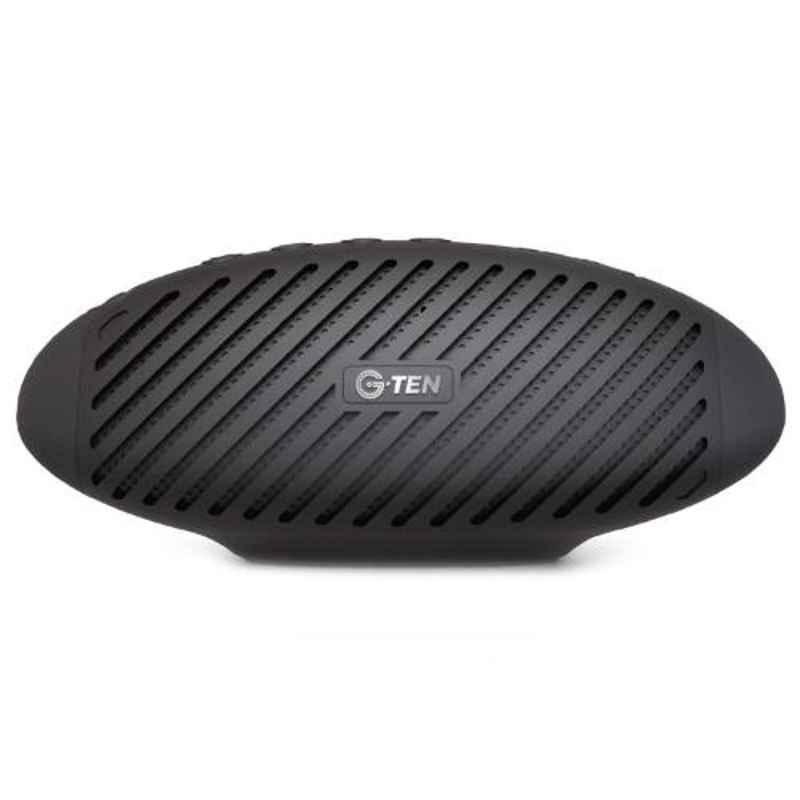 G-Ten 10W Black Water Resistant Wireless Portable Bluetooth Speaker