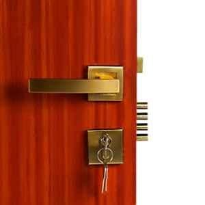 Saze Stainless Steel Antique Brass Matt Finish 4 Bullet Pin Mortise Door Lock Handle Set with 3 Computer KeysMg308