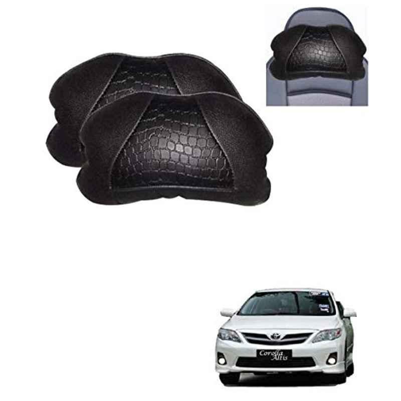 Kozdiko 2 Pcs Black Neck Rest Cushion Pillow Set for Toyota Corolla Old Altis