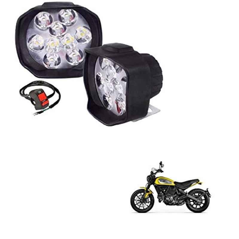 Kozdiko 2 Pcs Sheen 15W 9 LED 6000k Transformer Bumble Bee Style LED Fog Light Set for Ducati Scrambler, koz_81252