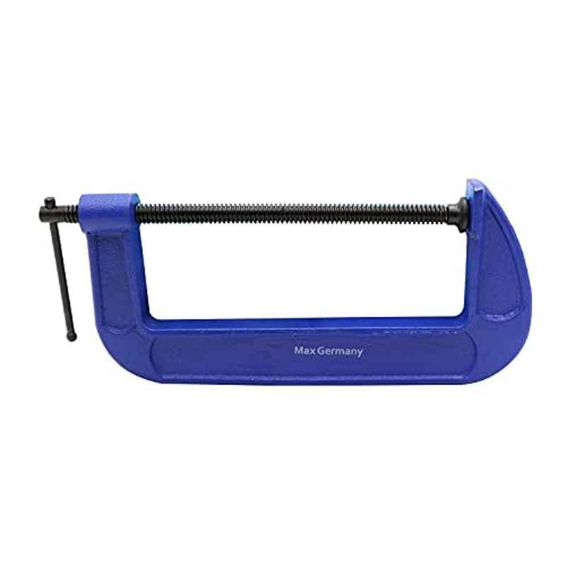 Max Germany 10 inch Iron Blue & Silver G-Clamp, 414-10