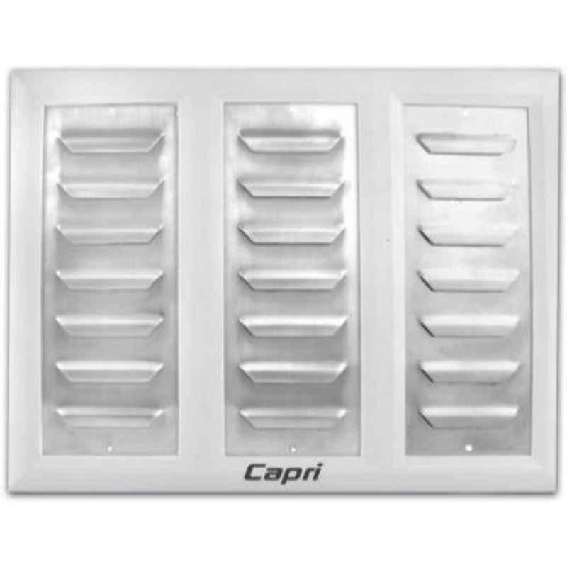 Capri 8x12 inch White Stainless Steel Bathroom Door Ventilator, MS-1717