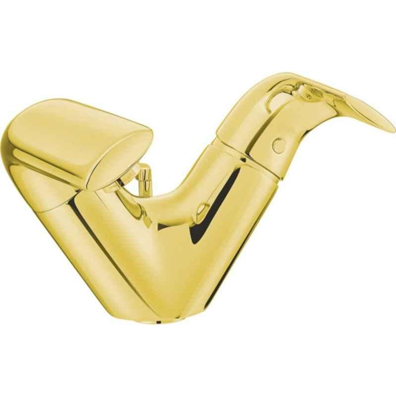 Kludi Rak Swing Brass Gold DN15 Single Lever Basin Mixer, RAK16000.GD1