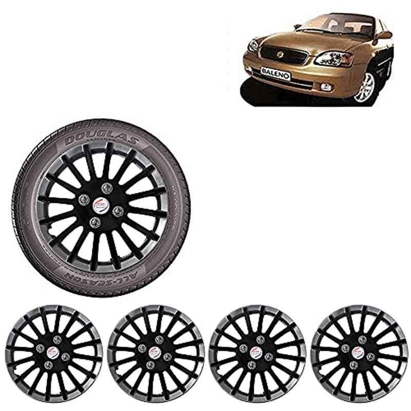 Auto Pearl 4 Pcs 13 inch ABS Black & Silver Wheel Cover Set for Maruti Suzuki Baleno