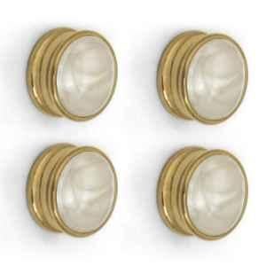 Plantex Knobs for Drawers/Drawer Knobs/Round Knob for Cabinets/Pull-Push Knob for Kitchen/Bedroom Drawer (Pack of 4) Gold