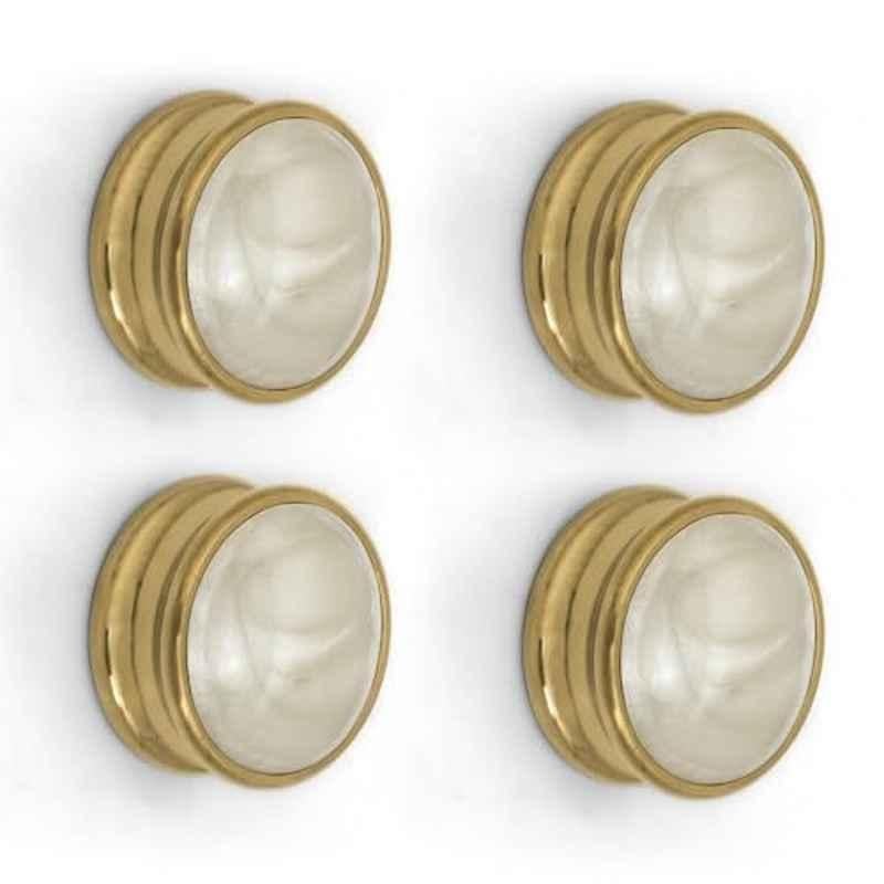 Plantex Knobs for Drawers/Drawer Knobs/Round Knob for Cabinets/Pull-Push Knob for Kitchen/Bedroom Drawer (Pack of 4) Gold
