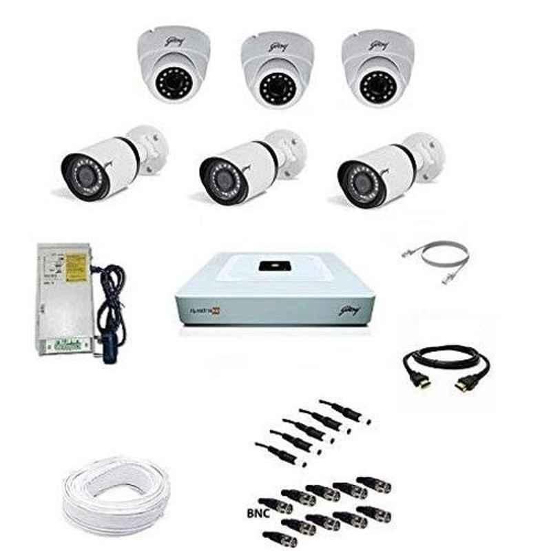 Godrej SeeThru 1MP Full HD CCTV Camera Kit without Hard Disk, Godrej1MP3DOME3BULLET