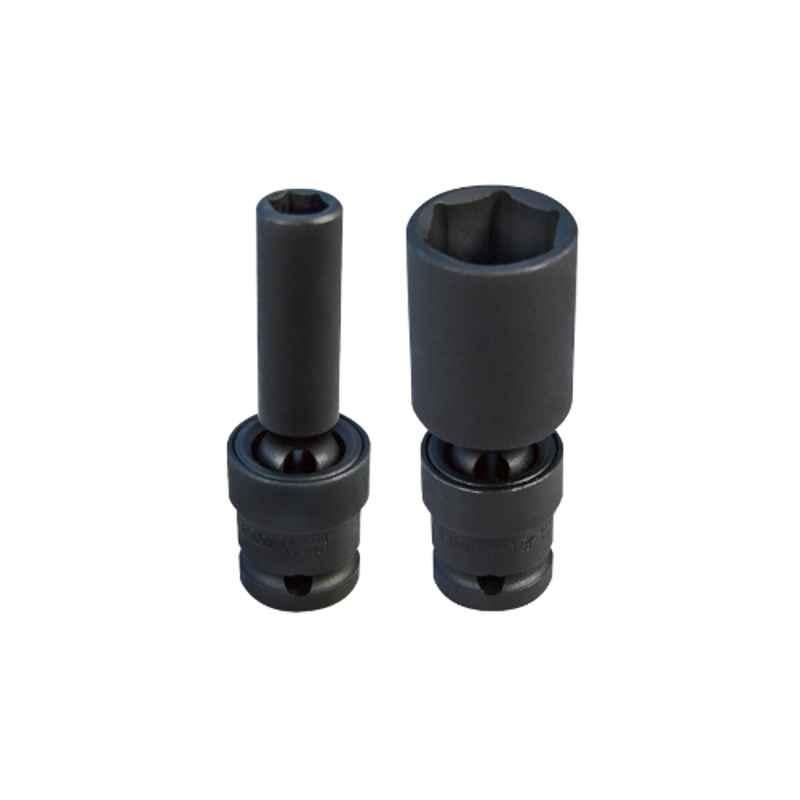 King Tony 1/2 inch 13mm 6PT Chrome Molybdenum Alloy Steel Deep Impact Universal Socket, 4A5513M