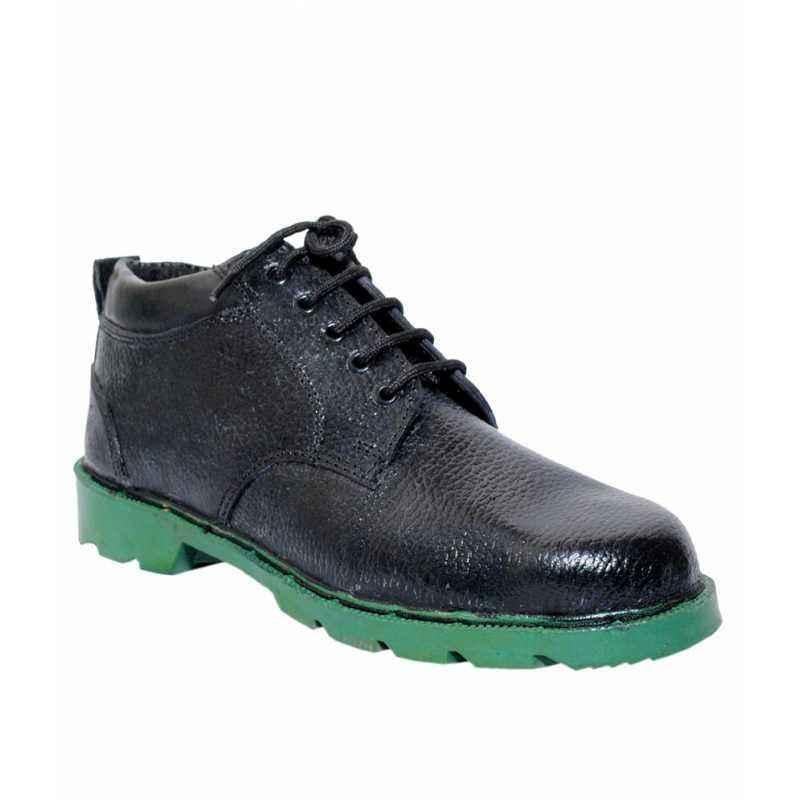 JK Steel JKPGRNNTRL Steel Toe Black Safety Shoes, Size: 8