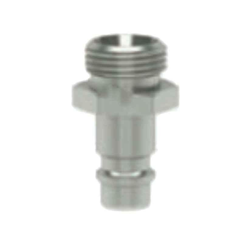 Ludecke ESI38NAS R 3/8 Single Shut-off Parallel Male Thread Quick Connect Coupling with Plug