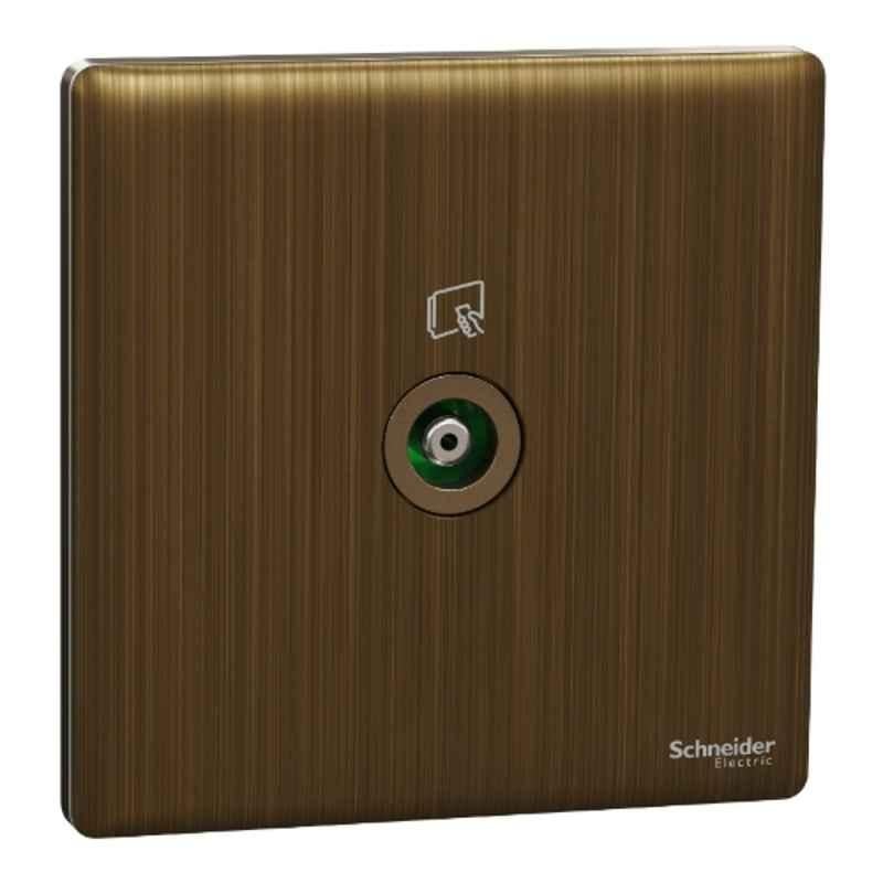 Schneider Electric Unica X 1M 75Ohm Antique Brass TV Socket, NUX31TV_AB