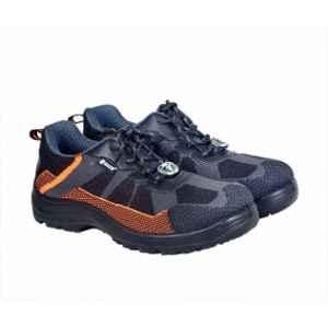 Zain Safety S1-SR Vent Fit Knit Composite Toe Black & Orange Safety Shoes, Size: 12