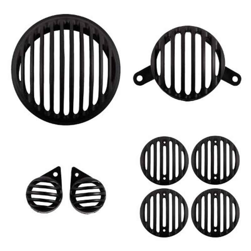Love4ride 8 Pcs Black Anti Collision Grill Set for Royal Enfield Bullet Classic