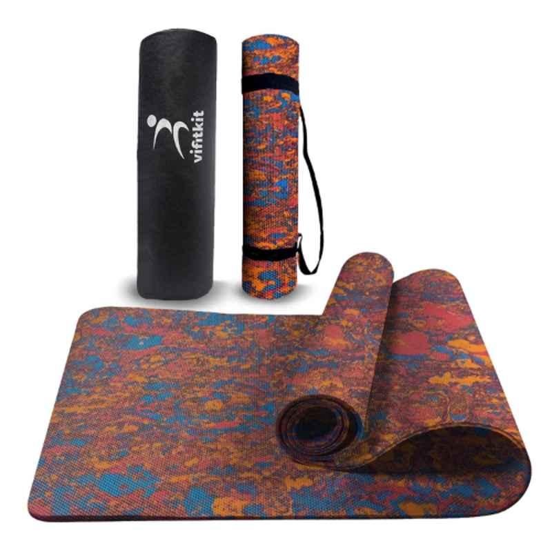 Vifitkit 61x180cm EVA Marble Anti Skid Water Resistant Yoga Mat with Carry Bag & Strap