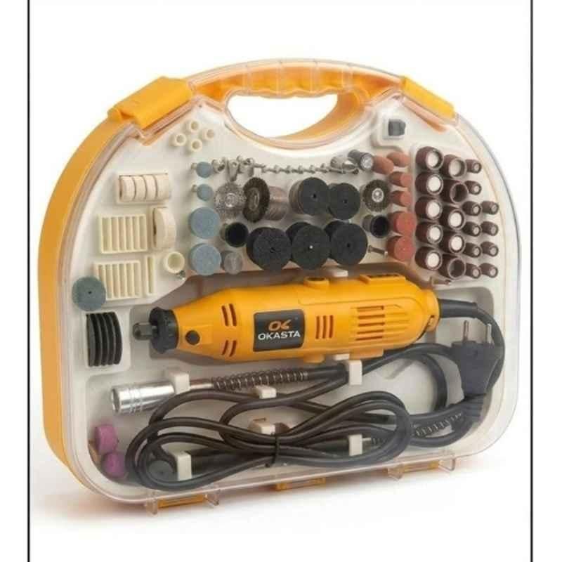 Okasta 252 Pcs 130W 3.2mm Mini Die Grinder Kit with Flexible Shaft & 6 Adjusting Speed
