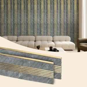 Plantex 56 Sqft 1x8ft Charcoal 3D Wall Panel for Interior Decor, WD-2209 (Pack of 7)
