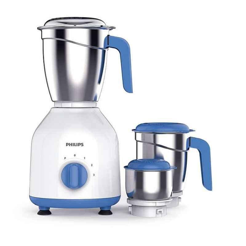 Philips 600W Celestial Blue & Bright White Mixer Grinder with 3 Jars, HL7555/00