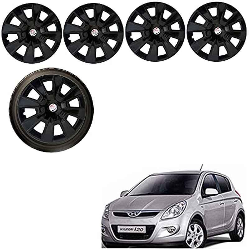 Auto Pearl 4 Pcs 14 inch ABS Black Car Wheel Cover Set for Hyundai i20 Type 1