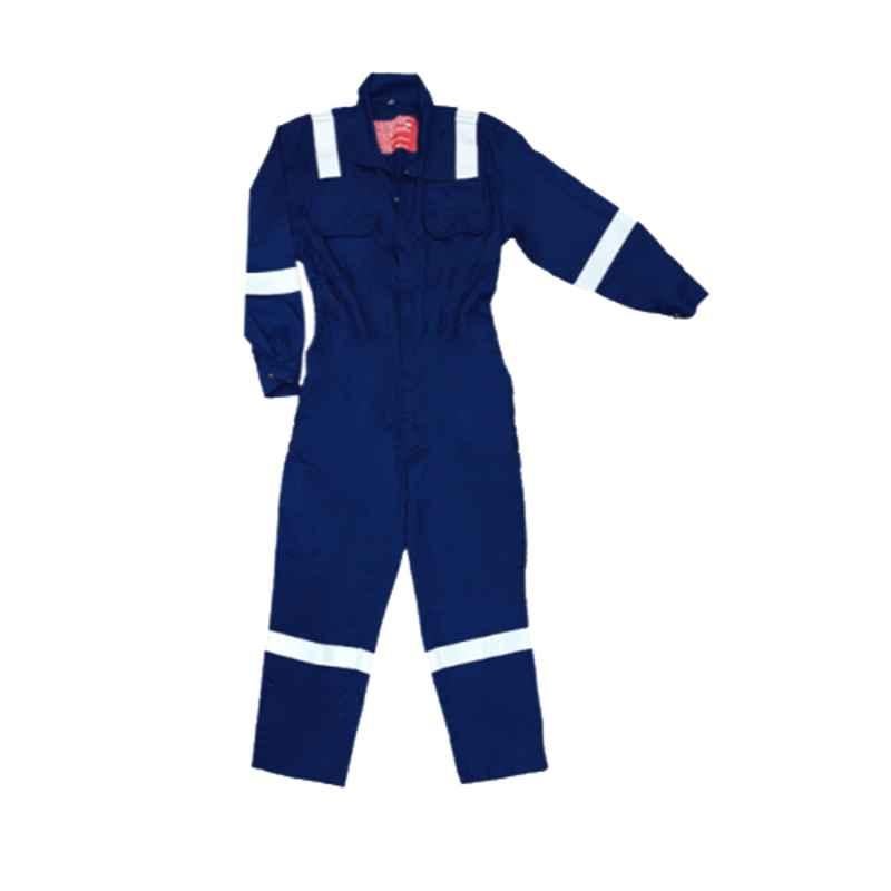 Nomadic FRC220 220 GSM Navy Blue Fire Retardant Cotton Coverall, Size: Small