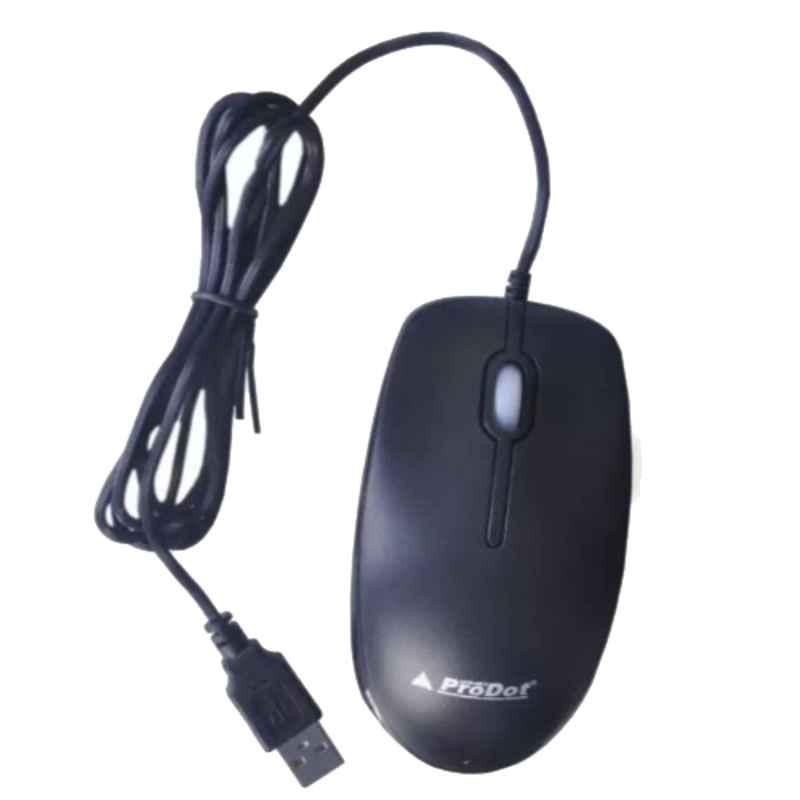 Prodot Comfy USB Black Wired Mouse
