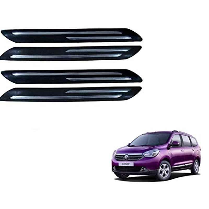 Kozdiko 4 Pcs Double Chrome Bumper Protector Black Set for Renault Lodgy