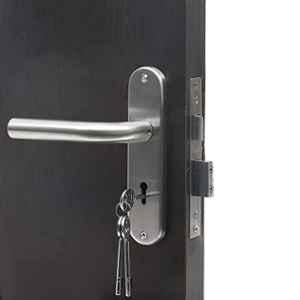 Handle Waala MG-1106 8 inch Stainless Steel Silver Round Ky Plate Mortise Door Lock Set