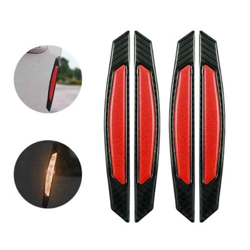 AllExtreme EXCDP1R 4 Pcs Warning Reflector Night Door Protector Anti-Scratch Strip Decal Sticker Set