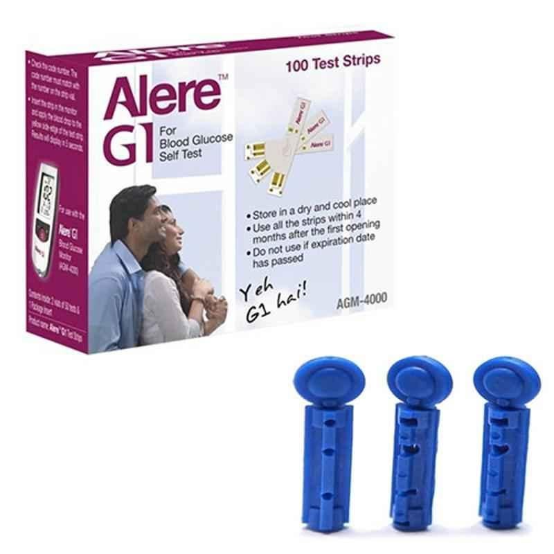 Alere 100Pcs AG-4000 G1 Glucometer Strips with 50 Lancets Free