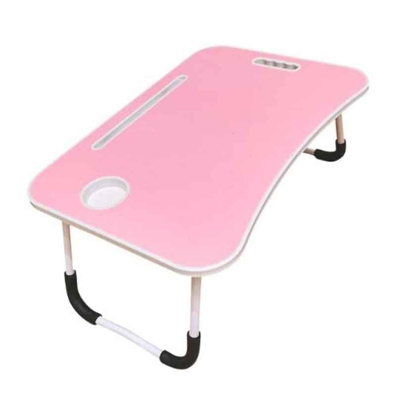 Saroj 60x40x27cm Pink Multipurpose PVC & Iron Portable Laptop Table