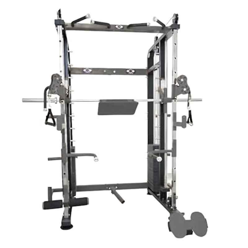 GYM24 Equipment 80kg Capacity Metal Black Multi Functional Trainer Smith Machine with ISI Mark, G24FTS501