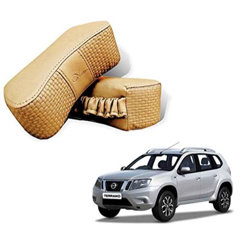 Kozdiko 2 Pcs Memory Foam Beige Neck Rest Cushion Pillow Set for Nissan Terrano, Koz-5108
