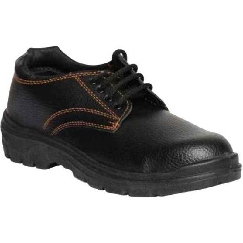 Paragon 706 Leather Steel Toe Black Work Safety Shoes, Size: 7